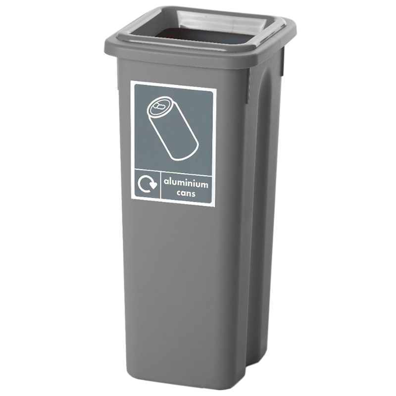 Aluminium cans recycling bin with grey lid