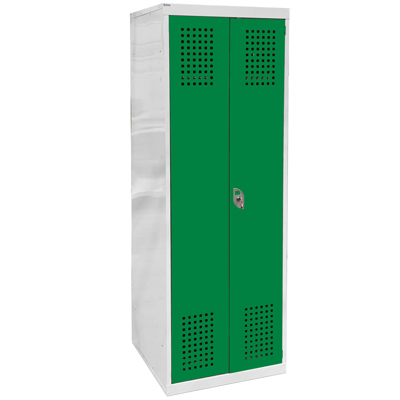 Ambulance Service lockers with perforated green doors
