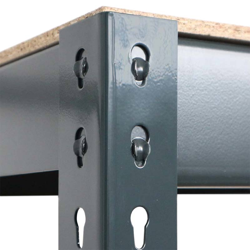 Heavy-duty shelving with strong rivet joints