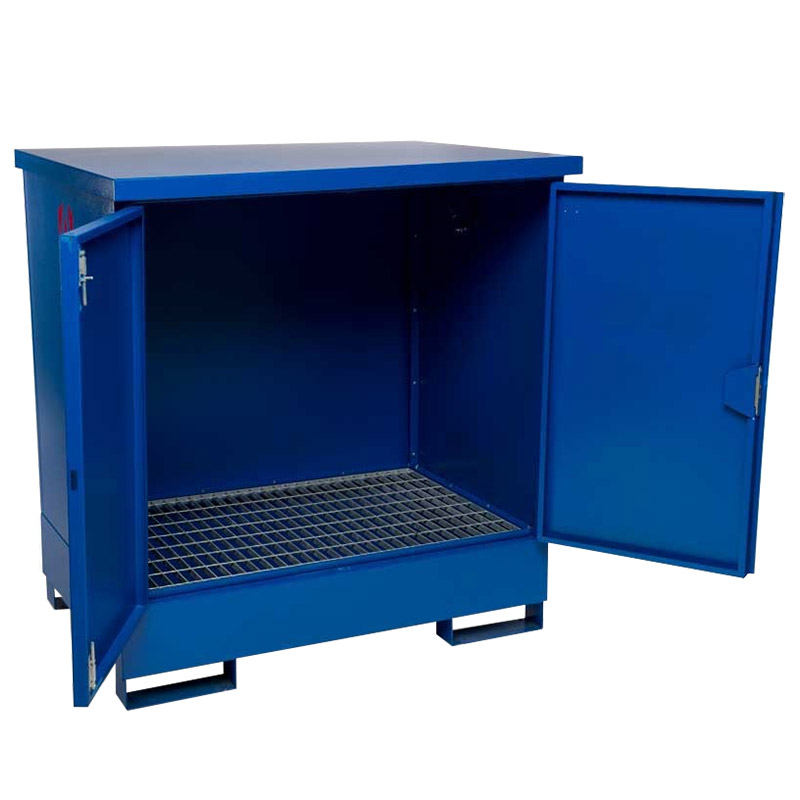 Armorgard DrumBank 2-drum oil drum storage cabinet with sump