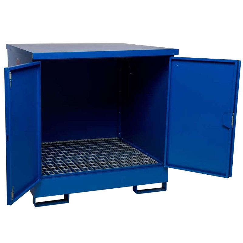 Armorgard DrumBank 4-drum oil drum storage cabinet with sump