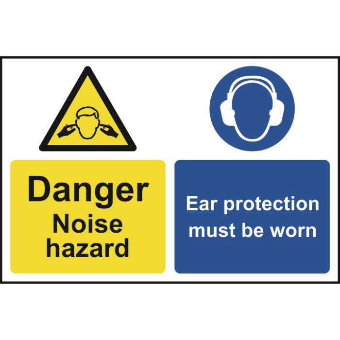 Caution Noise Hazard - Ear Protectors Must Be Worn Sign