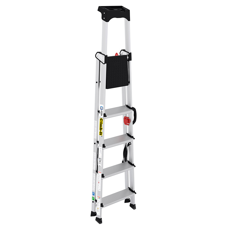 Climb-It 5-tread professional step ladder with carry handle folded