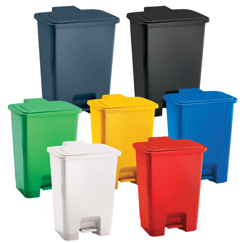 Coloured Pedal Recycling Bins