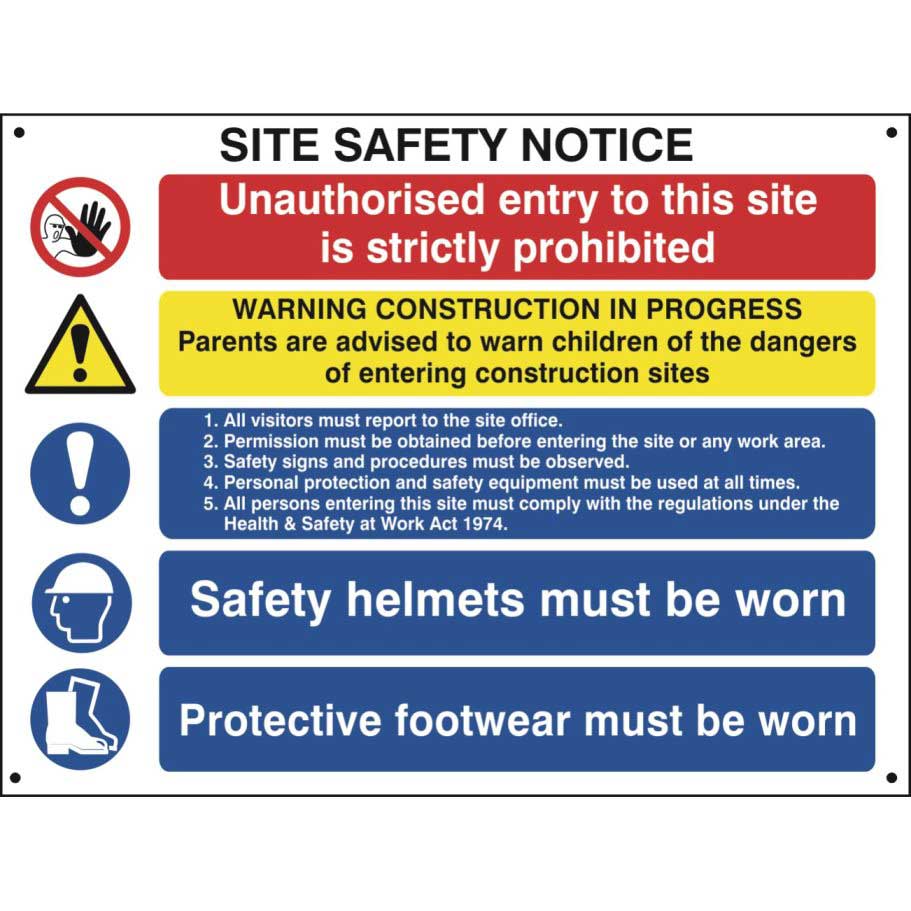 SS5 Plastic Sign Building Site Signage Construction Site Safety Notice 