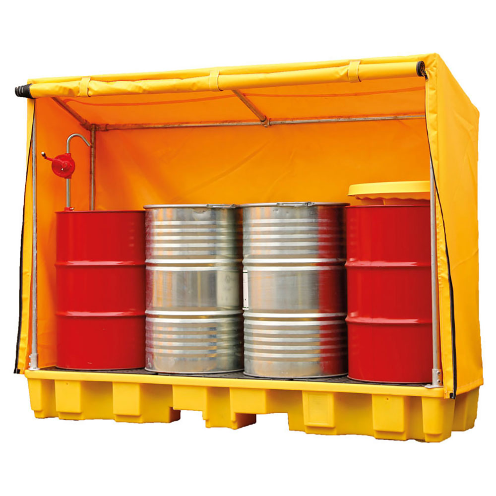 Covered Drum Storage Spill Containment Pallets