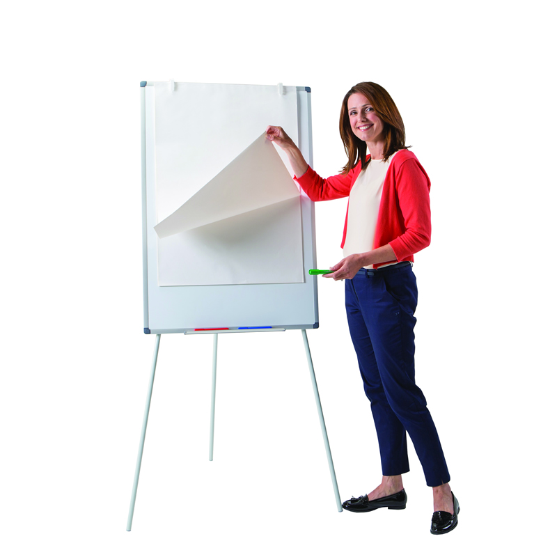 Cygnet flipchart easel with magnetic surface