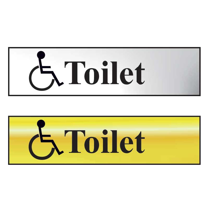 Toilet Mini Sign With Disabled Symbol