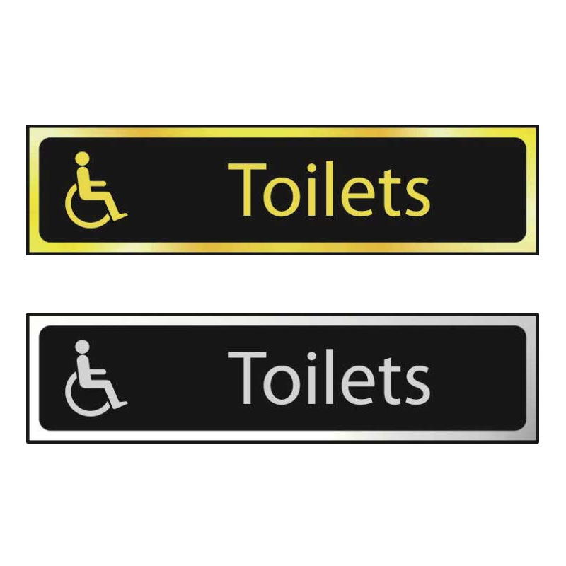 Toilets Mini Sign With Disabled Logo