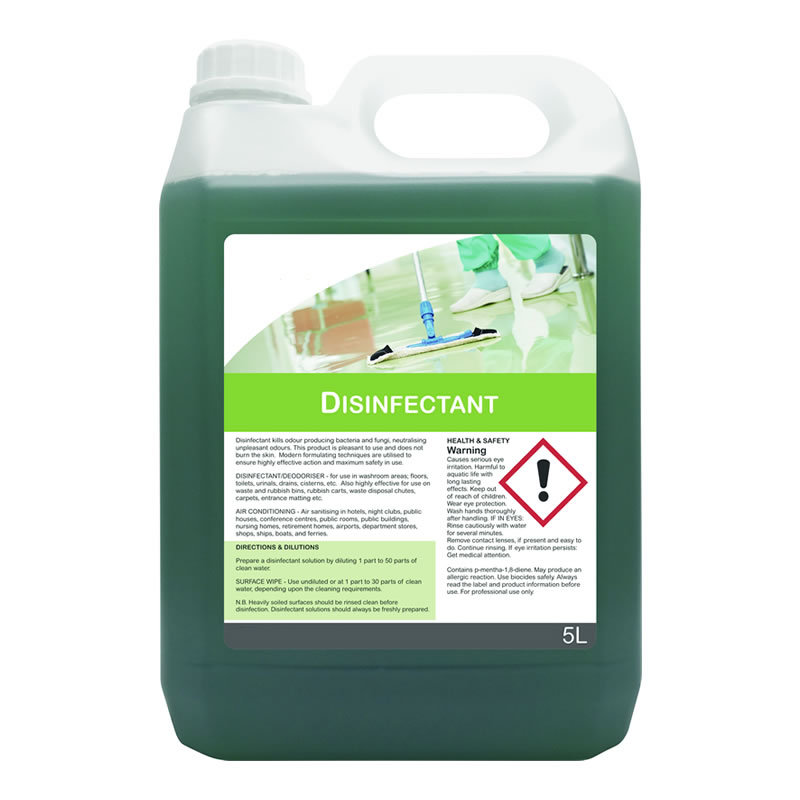 Disinfectant liquid for the cleaning of workplace floors and surfaces.
