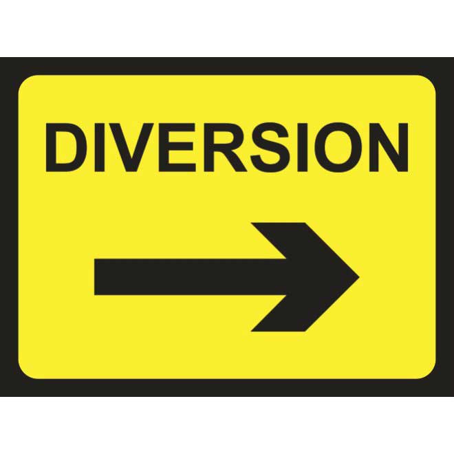 Diversion Right Road Sign
