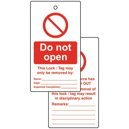 Do Not Open Lockout Tags (Pack of 10)