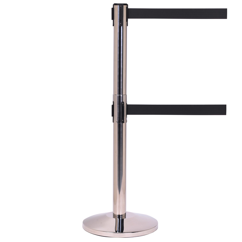 Post Double Belt Barriers - 3.4m black belts