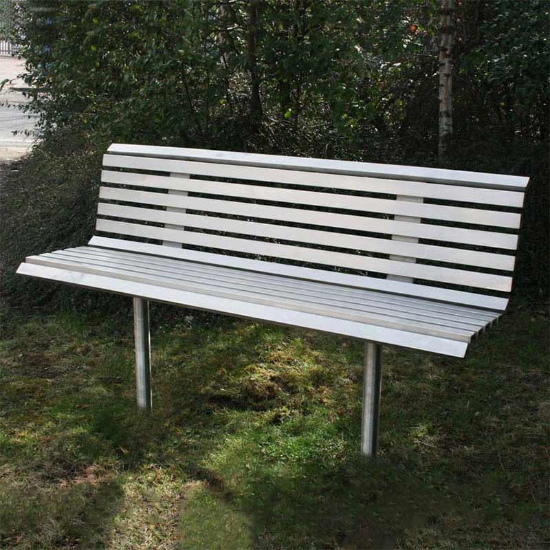 Drayton outdoor bench powder-coated grey