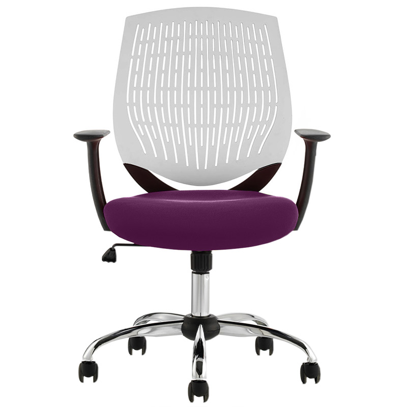 Dura Operator Chair with White Back and Tansy Purple Seat