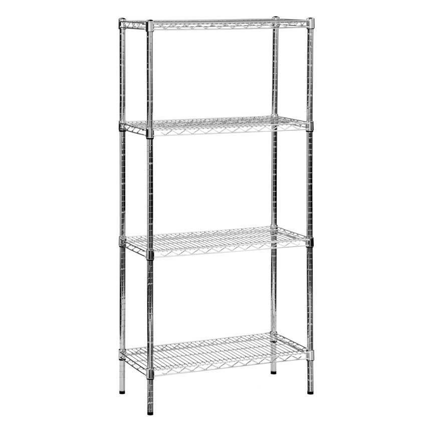 Eclipse Chrome Wire Shelving with 4 Shelves