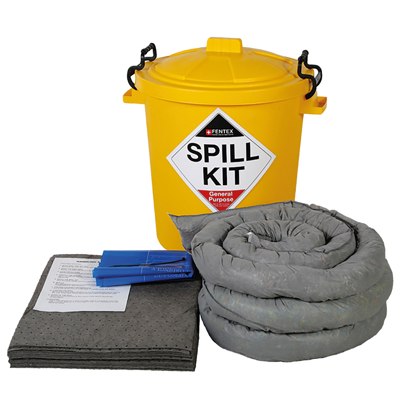 chemical spillages, spill kit, yellow wheelie bin, chemical spill kit, abso...