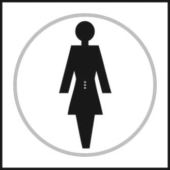 Female Toilet Braille Sign With Symbols