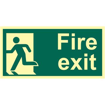 Final Fire Exit Left Photoluminescent Sign