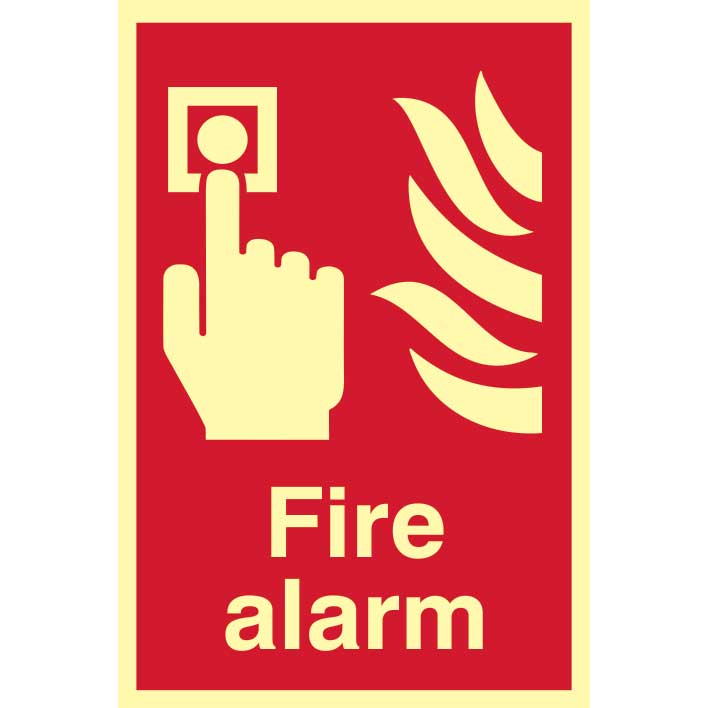 Fire Alarm Photoluminescent Sign