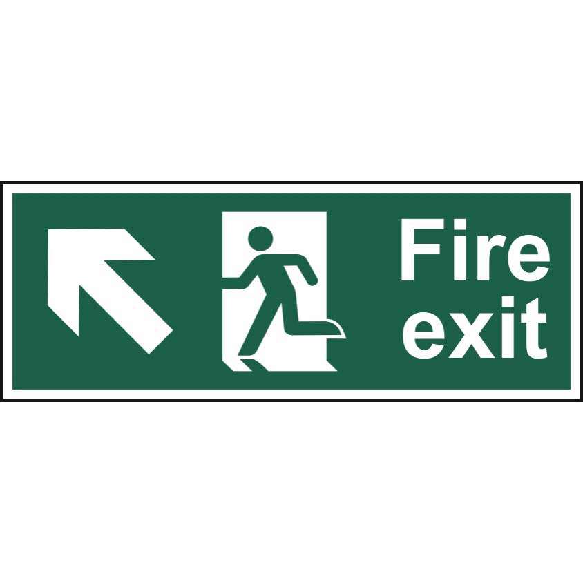 Fire Exit Arrow Up Left Sign