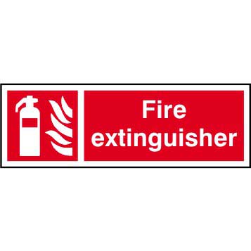 Fire Extinguisher Symbol & Text Sign