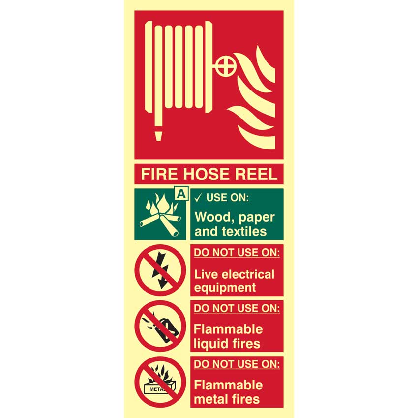 Fire Hose Reel Uses Photoluminescent Sign