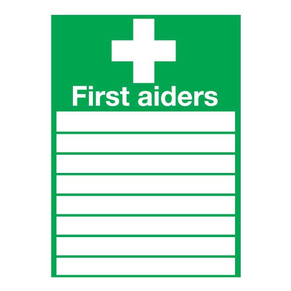 First Aiders Sign