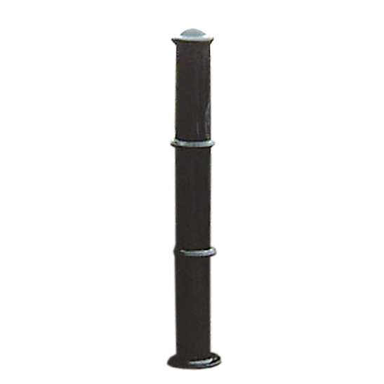 Traditional style galvanised bollard painted black