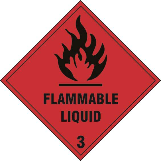 Flammable Liquid 3 Diamond Labels