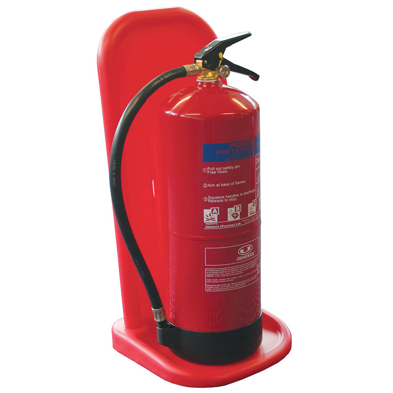 Safe storage for fire extinguishers creating a visible location for fire extinguishers