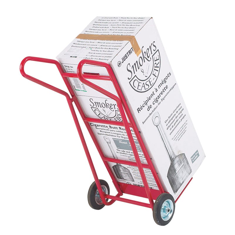 Flat footiron sack truck with solid rubber wheels