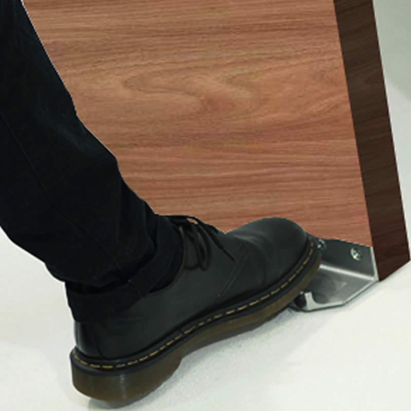 Foot operated door pull