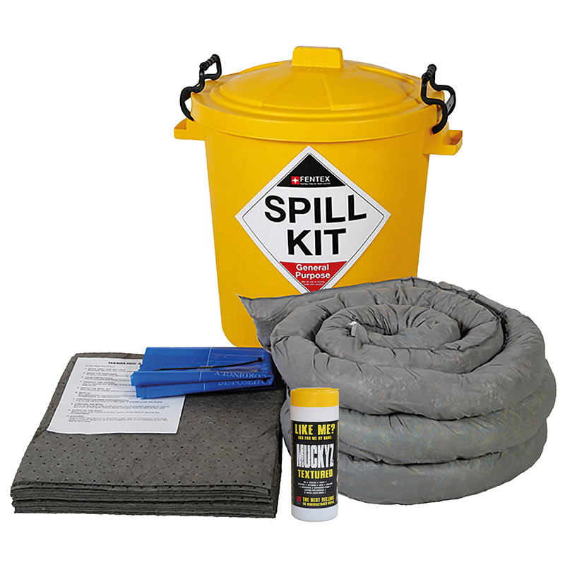 65L general purpose spill kit with yellow weathertight plastic tub