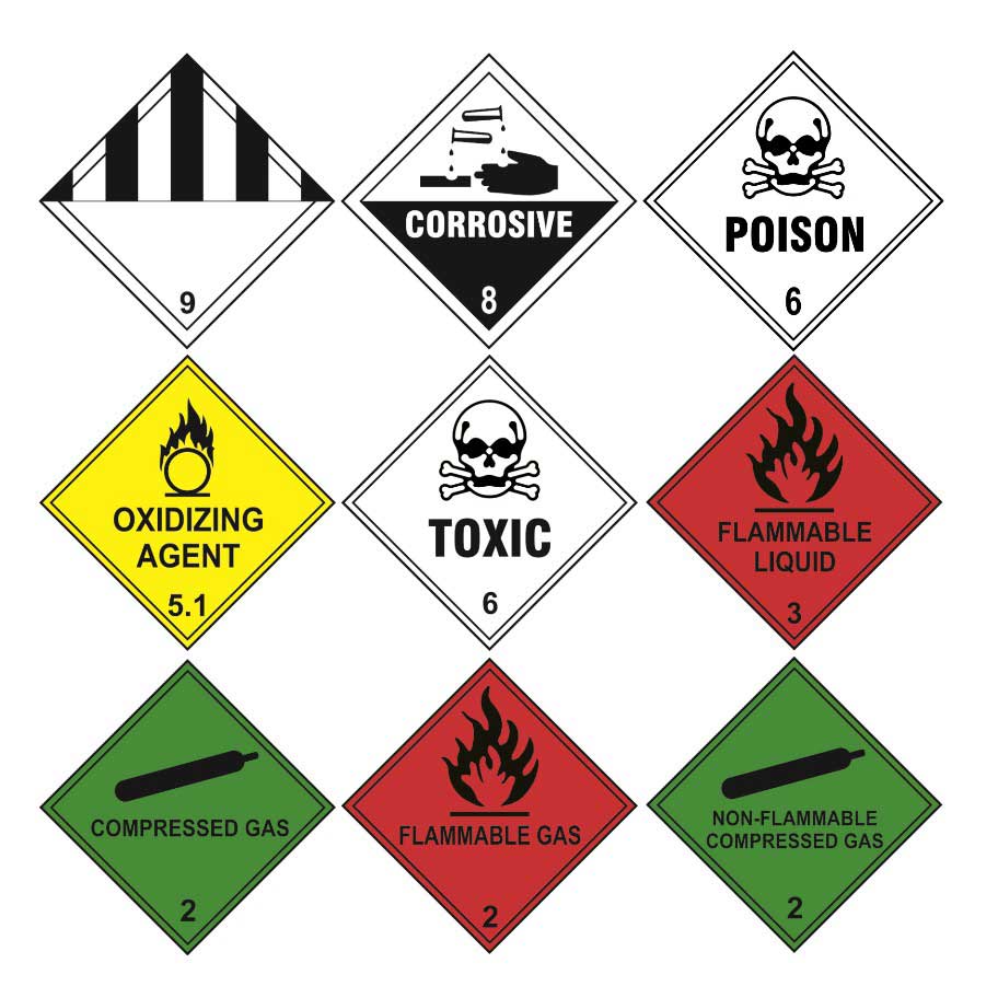 Diamond Hazard Warning Labels on a Roll