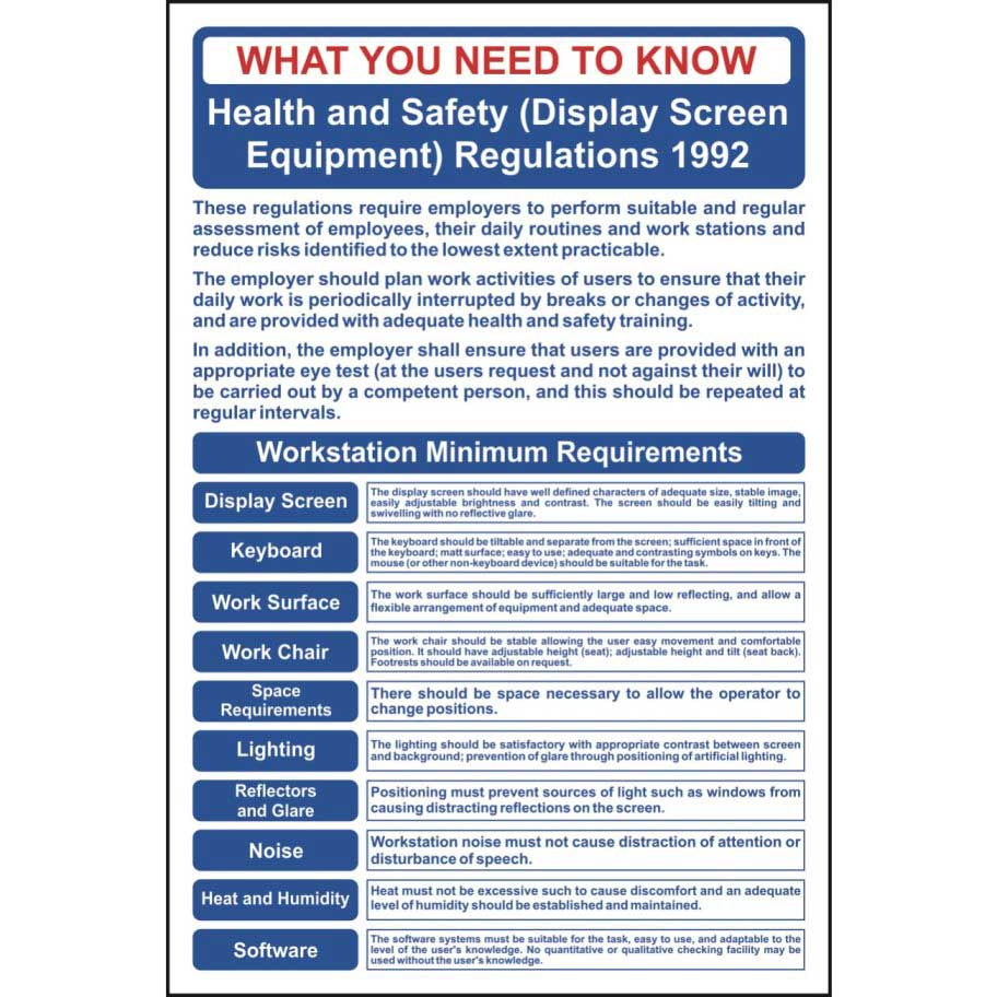 Health & Safety Display Screen Equipment Regulations Sign