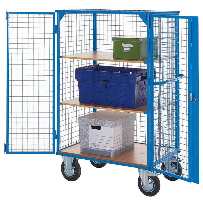 Heavy-duty distribution trolley DT601Y with 2 shelves DTS06S