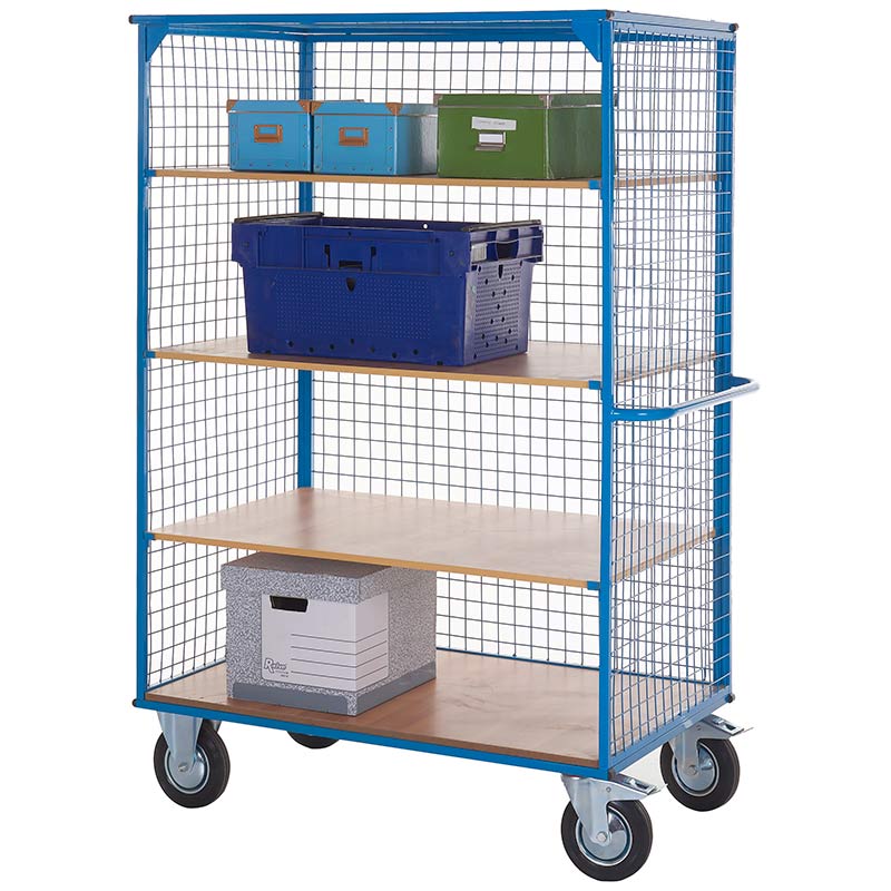 Heavy-duty distribution trolley DT903Y with 3 shelves DTS09S