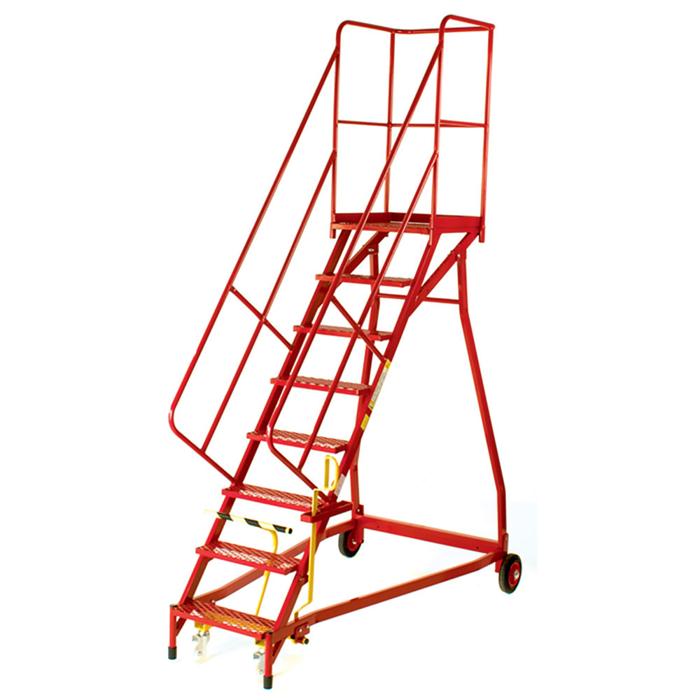 Heavy-duty 8-tread mobile platform steps EN131 certified