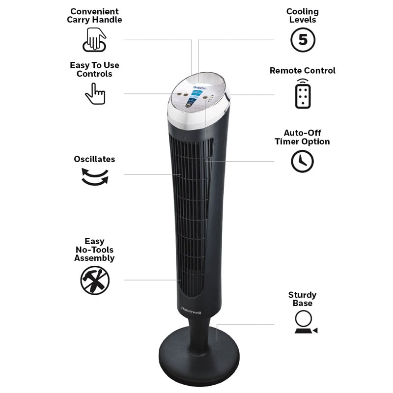 Honeywell QuietSet oscillating tower fan