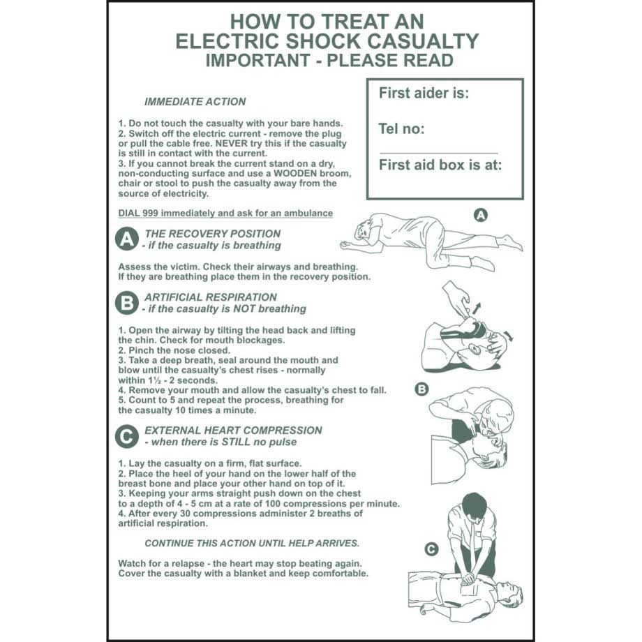 How To Treat An Electric Shock Casualty Wall Chart