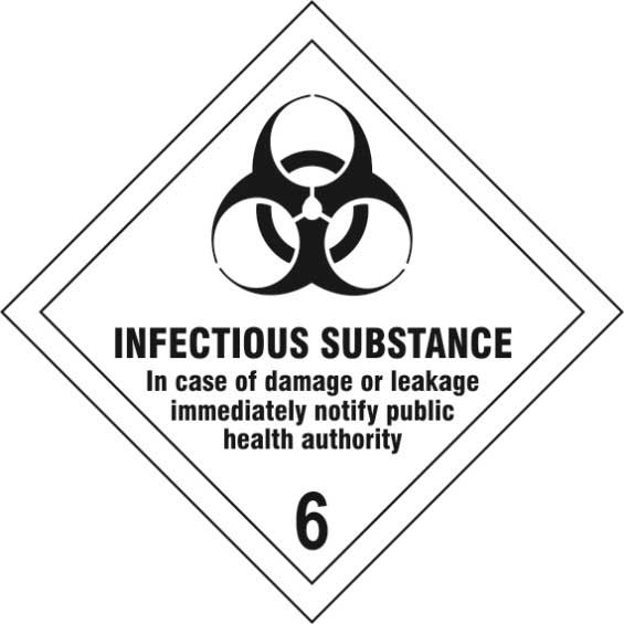 Infectious Substance 6 Diamond Labels