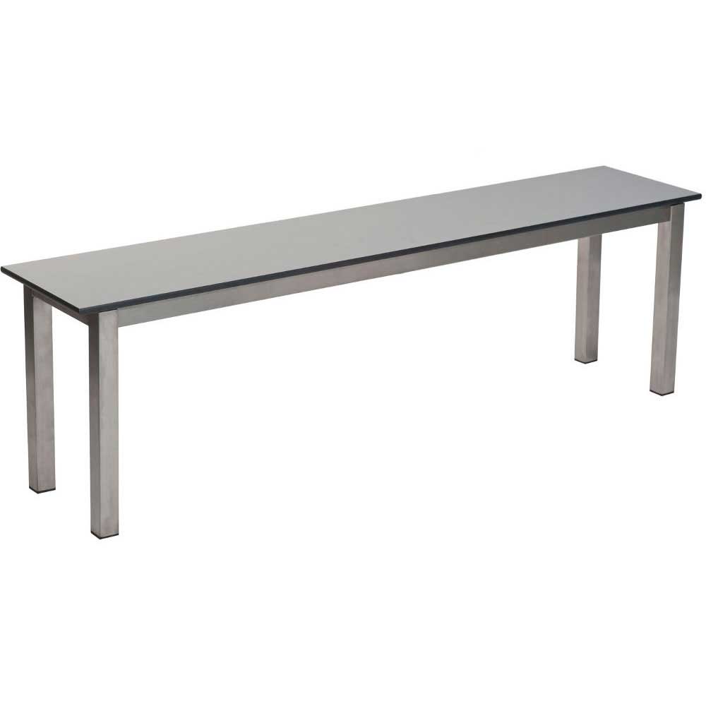 Stainless Steel Bench With Grey Laminate Seat