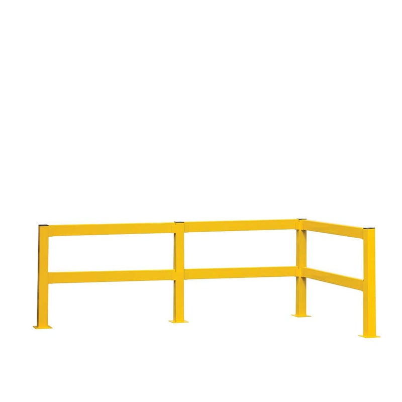 Yellow steel lift-out rail barriers