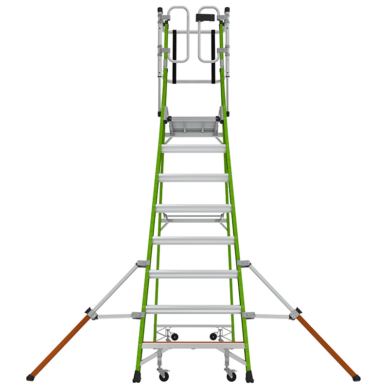 Little Giant 8-tread fibreglass ladder with stabilisers