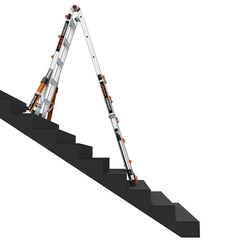 Little Giant Conquest PRO ladder on stairs
