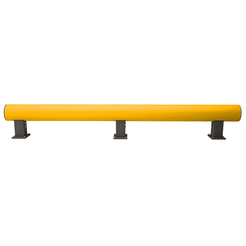 Low-level single polymer bumper barrier - safety yellow and grey