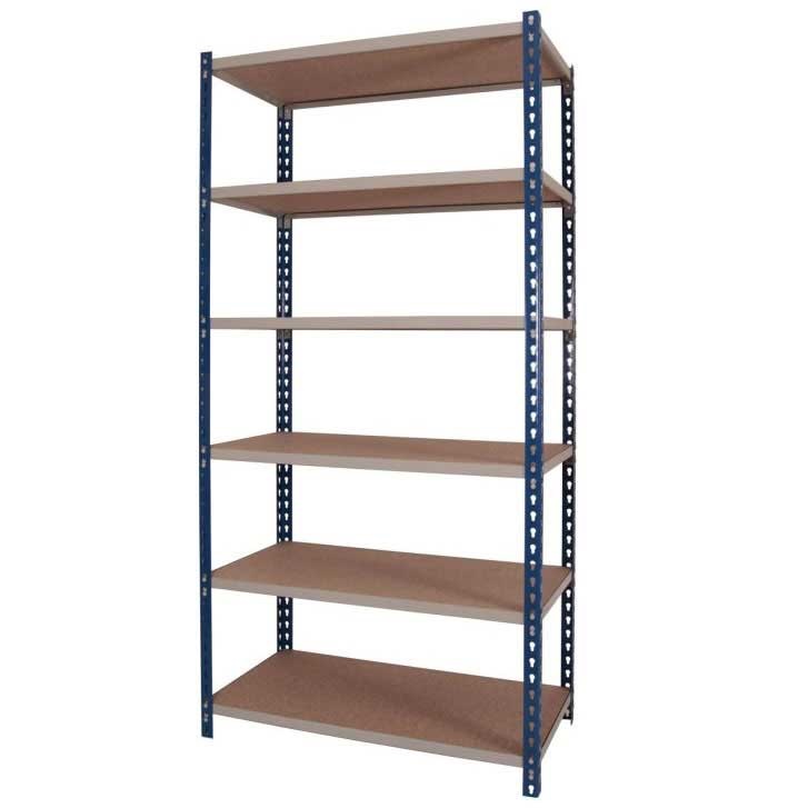 J Rivet medium-duty shelving with 6 chipboard shelves