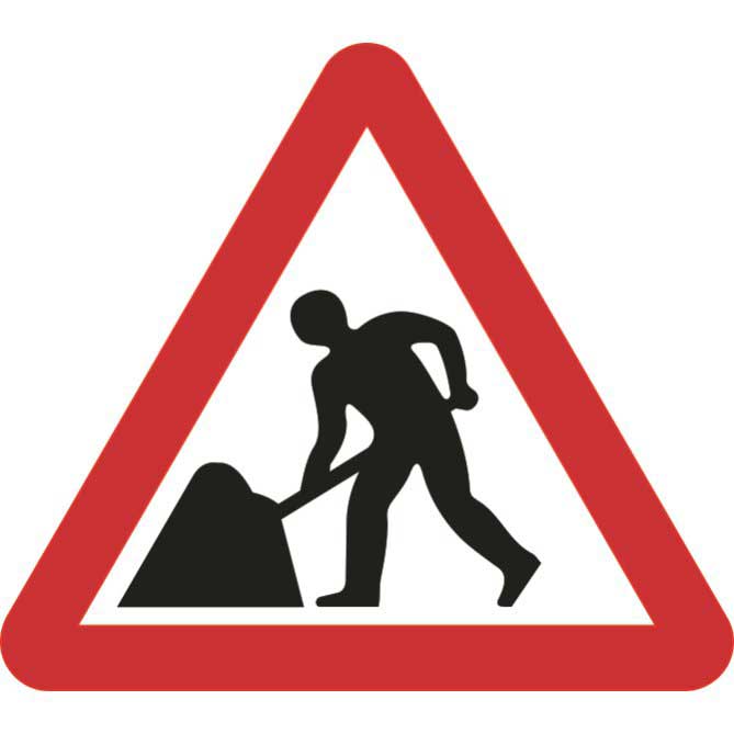 Triangular Men At Work Road Sign
