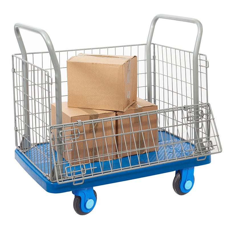 Mesh Platform Trolley with Silent Castors